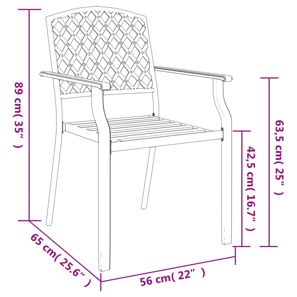 5 Piece Patio Dining Set Anthracite Steel