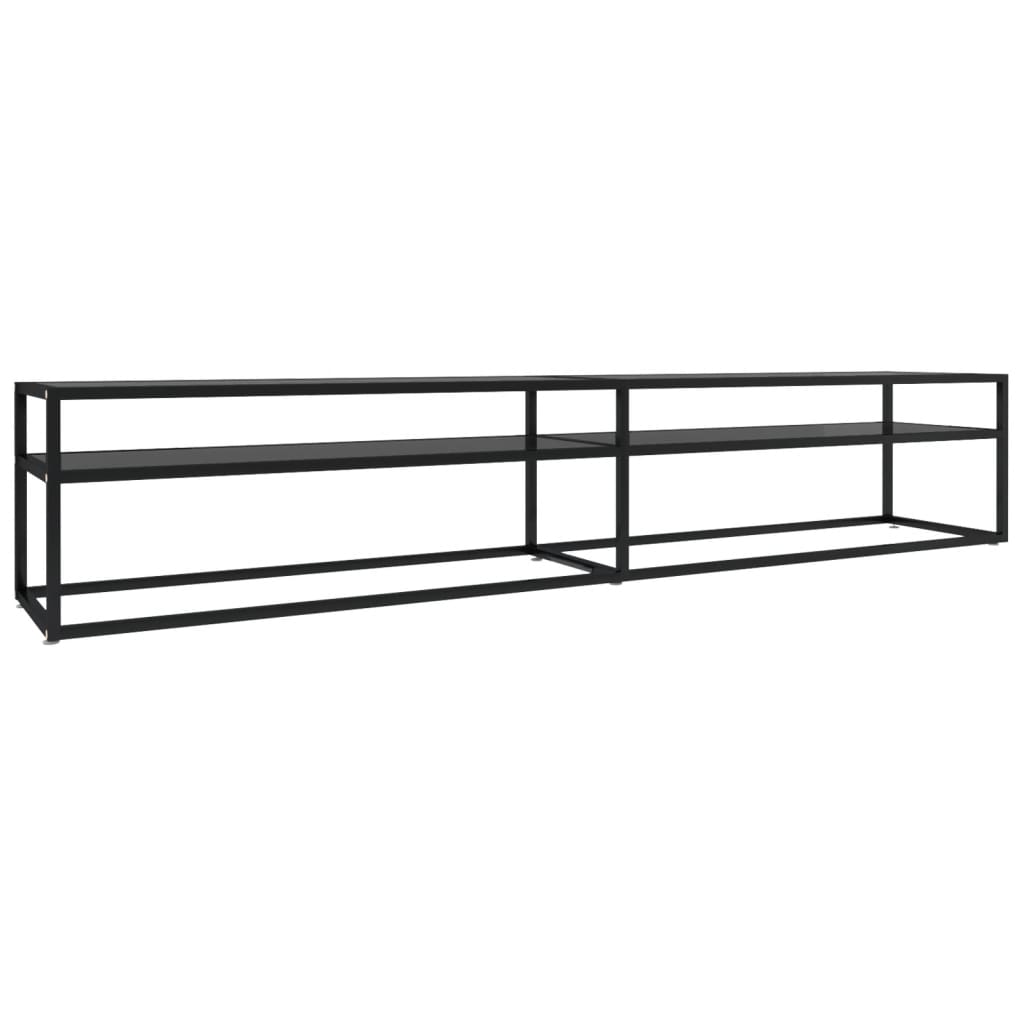 TV Stand Black 86.6"x15.7"x15.9" Tempered Glass