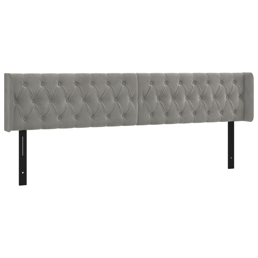 LED Headboard Light Gray 64.2"x6.3"x30.7"/34.6" Velvet