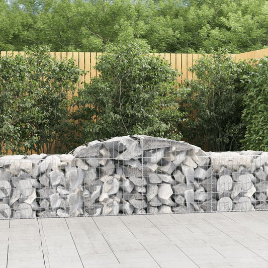 Arched Gabion Baskets 12 pcs 118.1"x19.7"x23.6"/31.5" Galvanized Iron