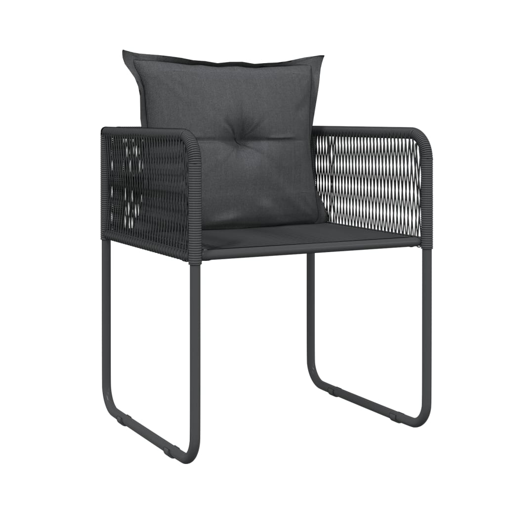 3 Piece Patio Dining Set Black