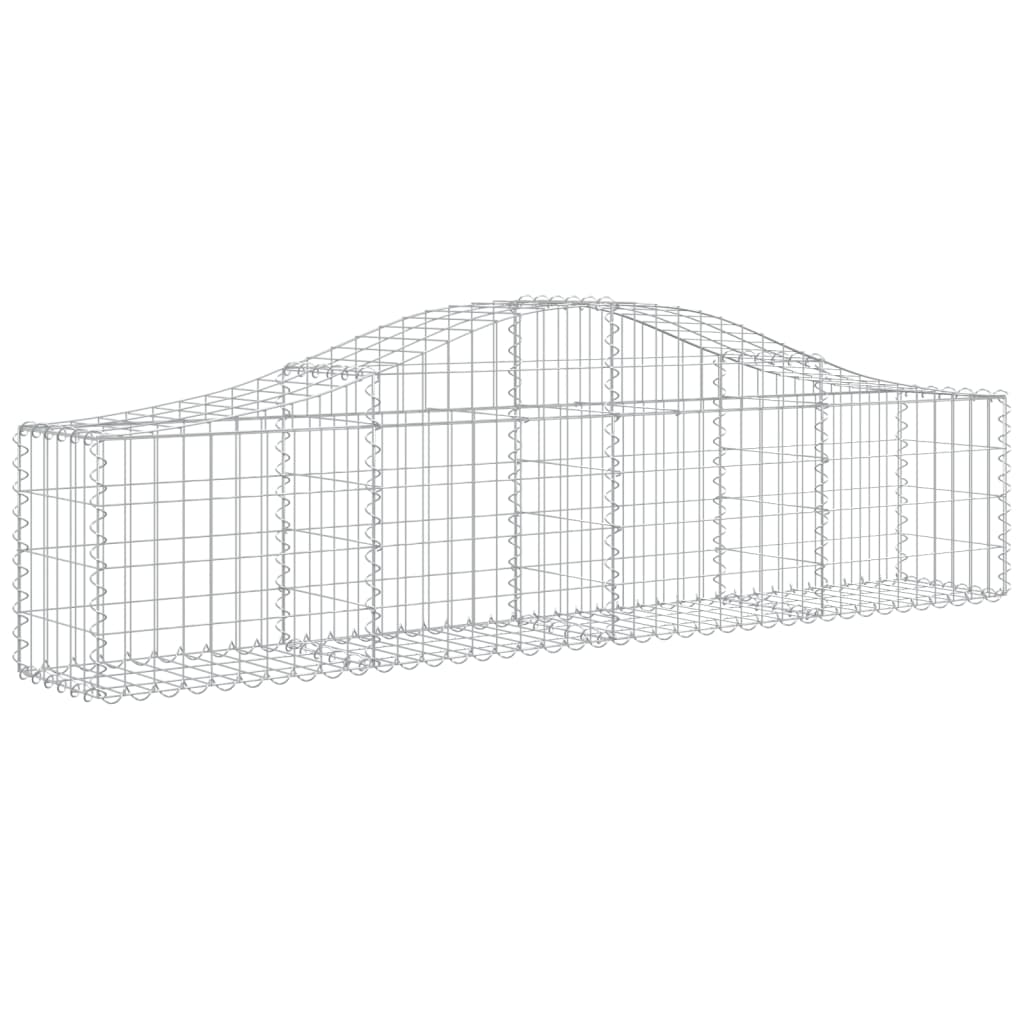 Arched Gabion Baskets 9 pcs 78.7"x11.8"x15.7"/23.6" Galvanized Iron