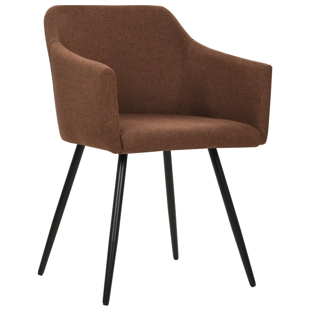 Dining Chairs 6 pcs Brown Fabric