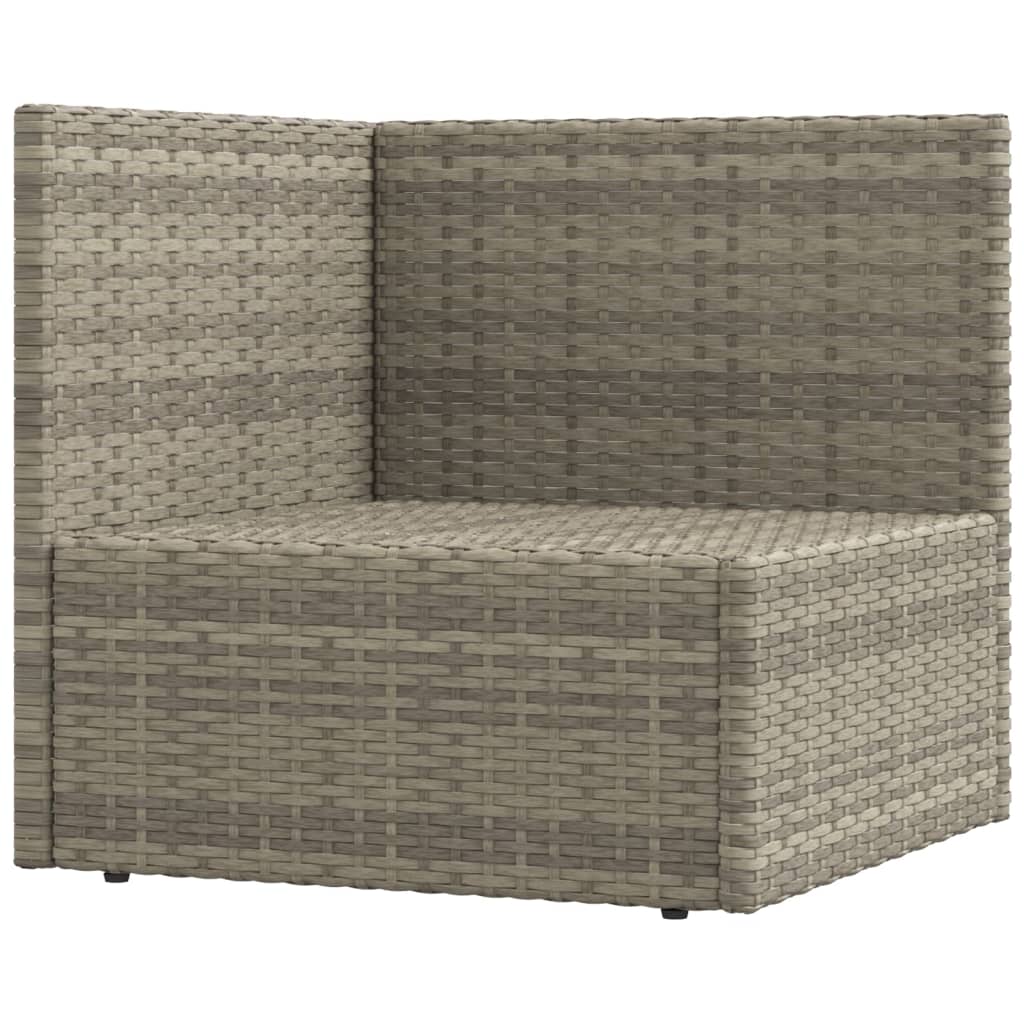 4 Piece Patio Lounge Set with Cushions Gray Poly Rattan