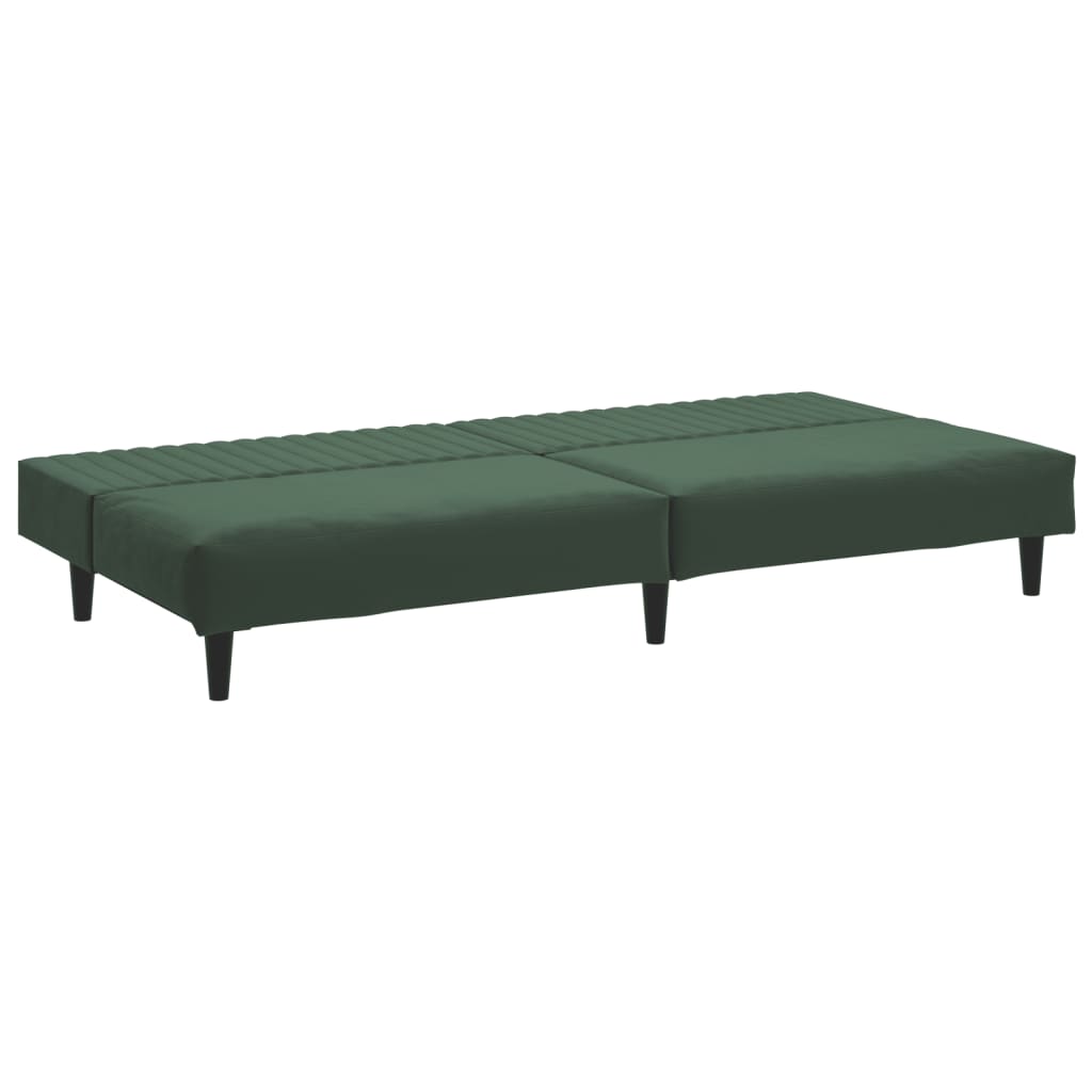 2-Seater Sofa Bed Dark Green Velvet