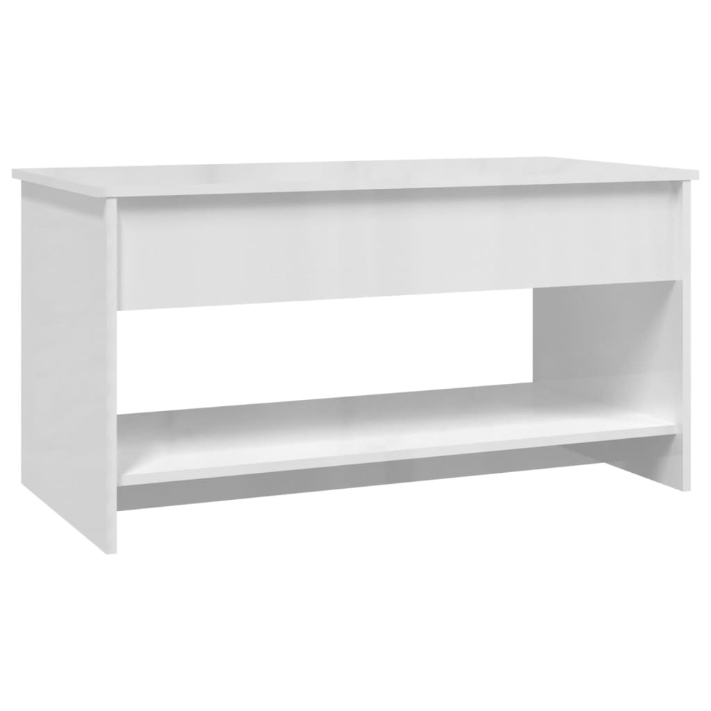 Coffee Table High Gloss White 40.2"x19.7"x20.7" Engineered Wood