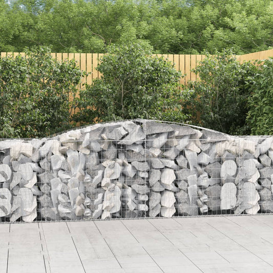 Arched Gabion Baskets 4 pcs 157.5"x19.7"x31.5"/39.4" Galvanized Iron