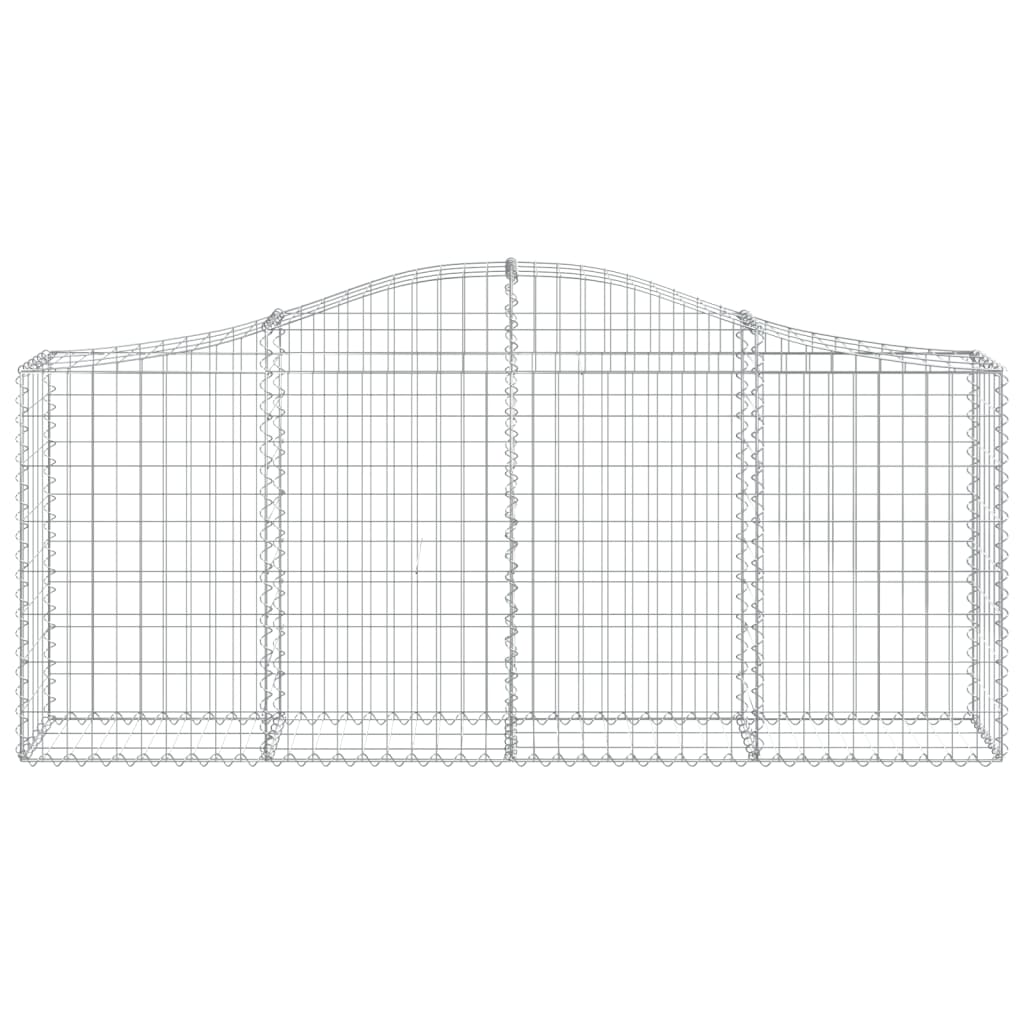 Arched Gabion Baskets 2 pcs 78.7"x11.8"x31.5"/39.4" Galvanized Iron