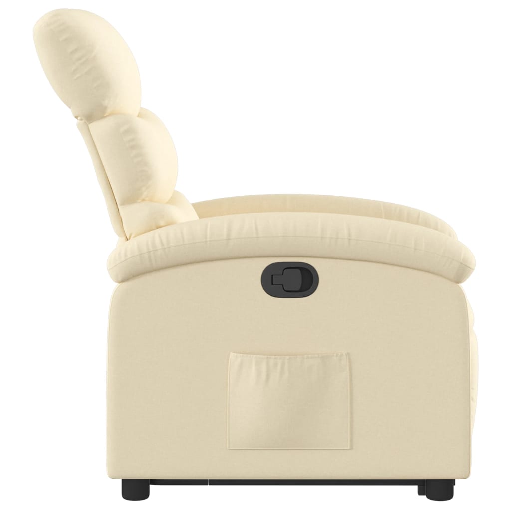 Stand up Recliner Chair Cream Fabric