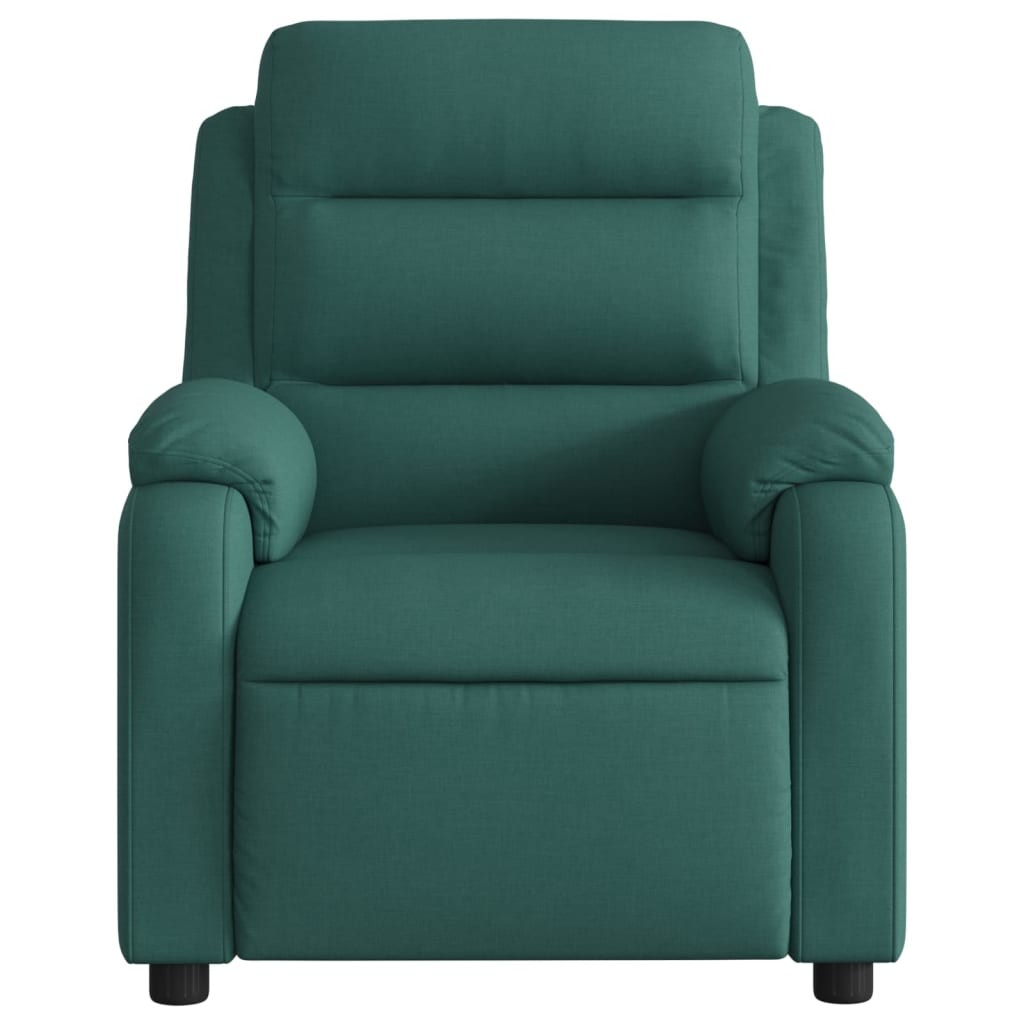 Electric Massage Recliner Chair Dark Green Fabric