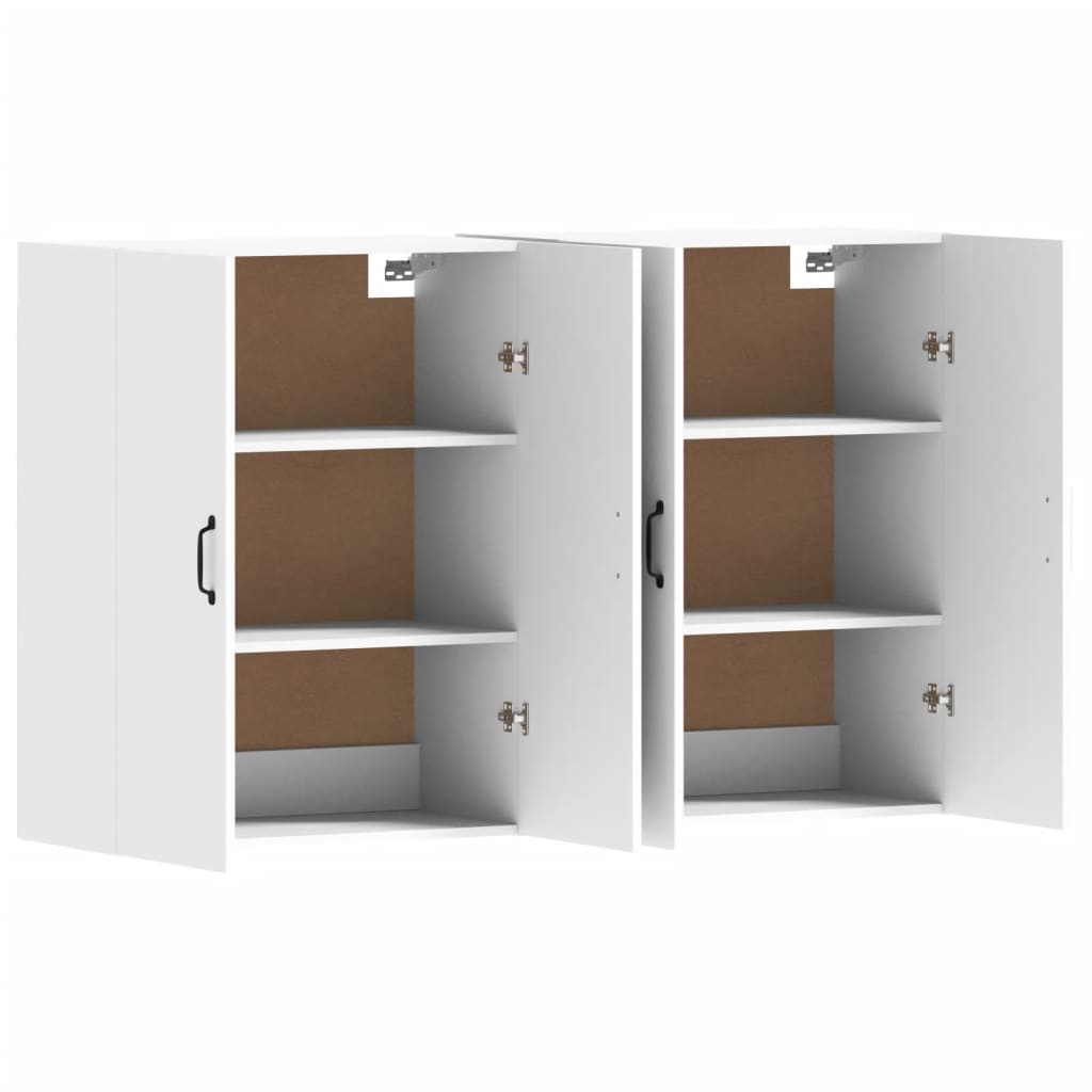 Wall Mounted Cabinets 2 pcs White Engineered Wood