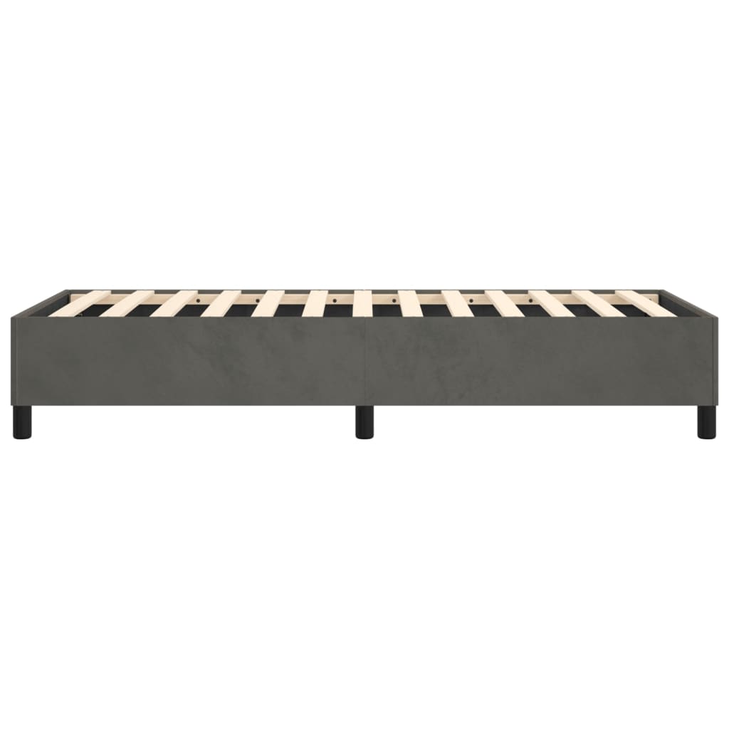 Bed Frame without Mattress Dark Gray Twin Velvet (US Only)