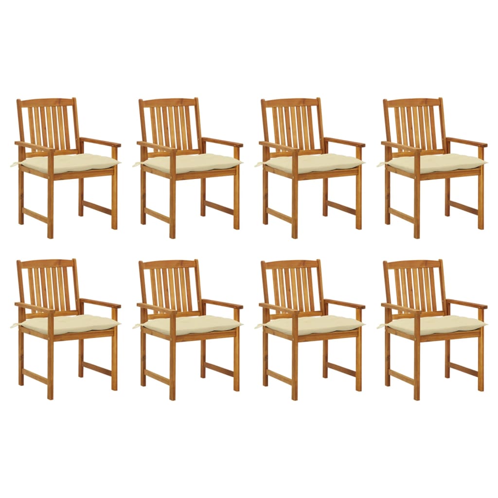 Patio Chairs with Cushions 6 pcs Solid Acacia Wood