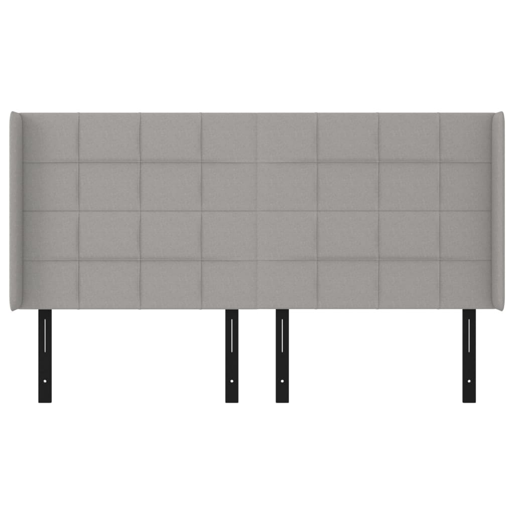 Headboard with Ears Light Gray 72"x6.3"x46.5"/50.4" Fabric