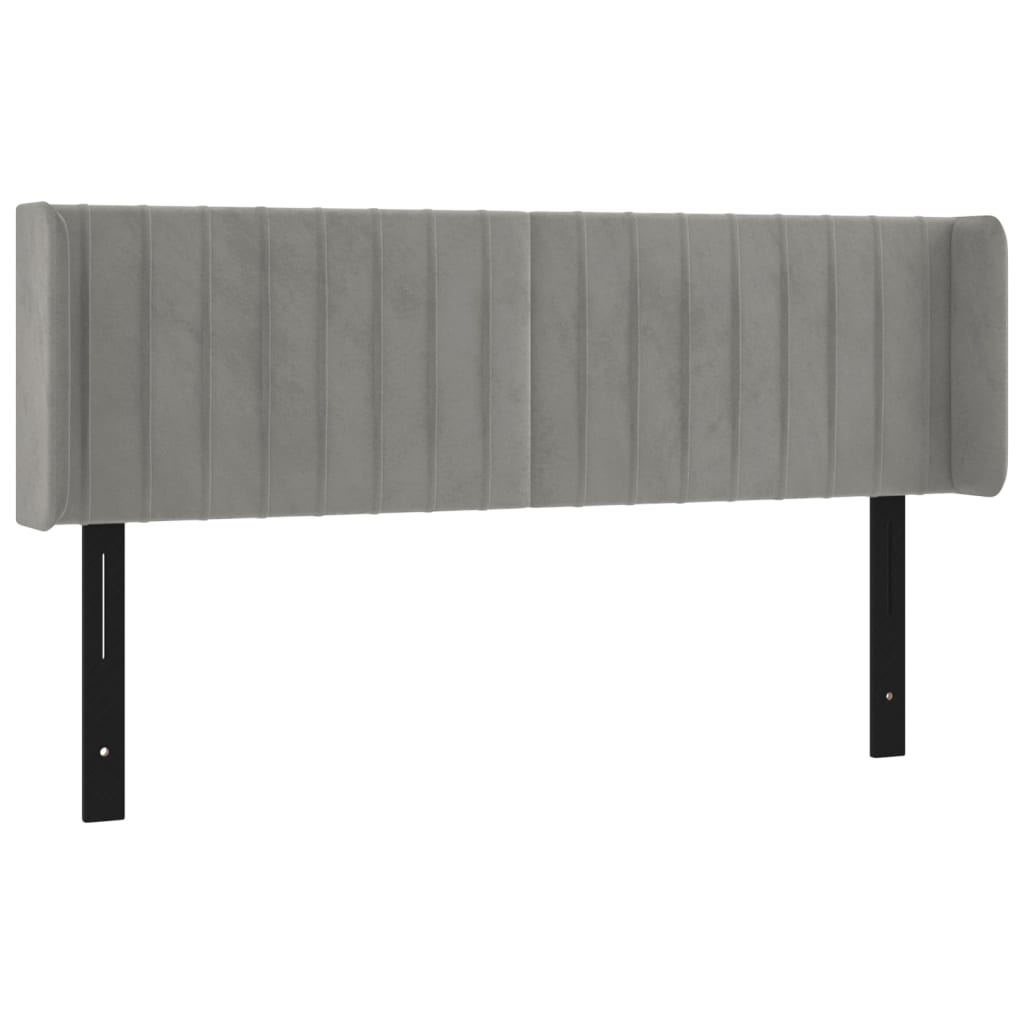 Headboard with Ears Light Gray 57.9"x6.3"x30.7"/34.6" Velvet