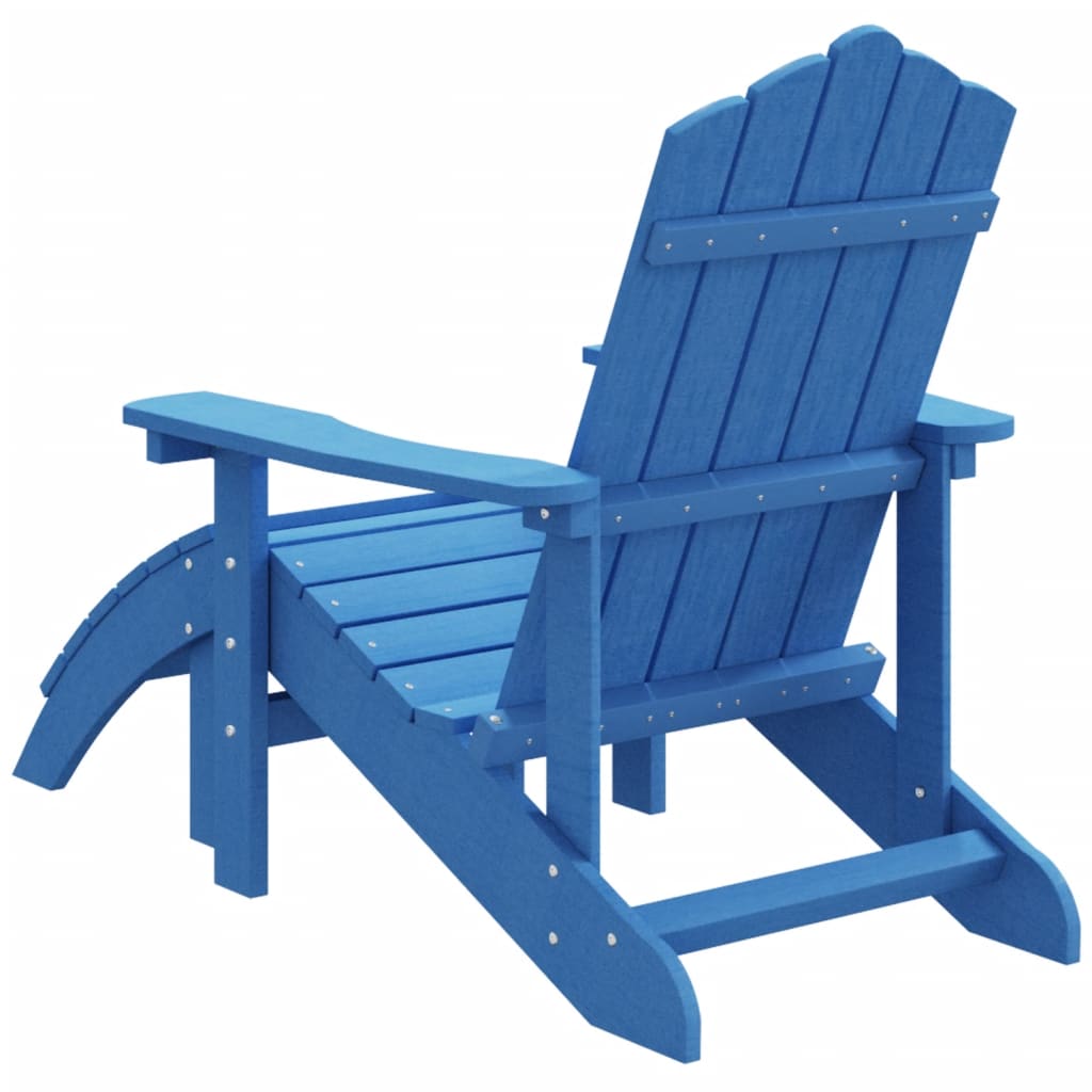 Patio Adirondack Chair with Footstool HDPE Aqua Blue