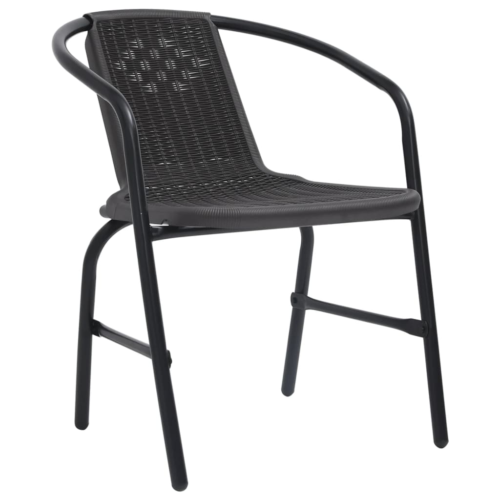 Garden Chairs 6 pcs Plastic Rattan and Steel 242.5 lb