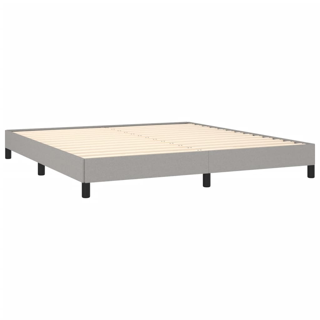 Bed Frame without Mattress Light Gray 76"x79.9" King Fabric