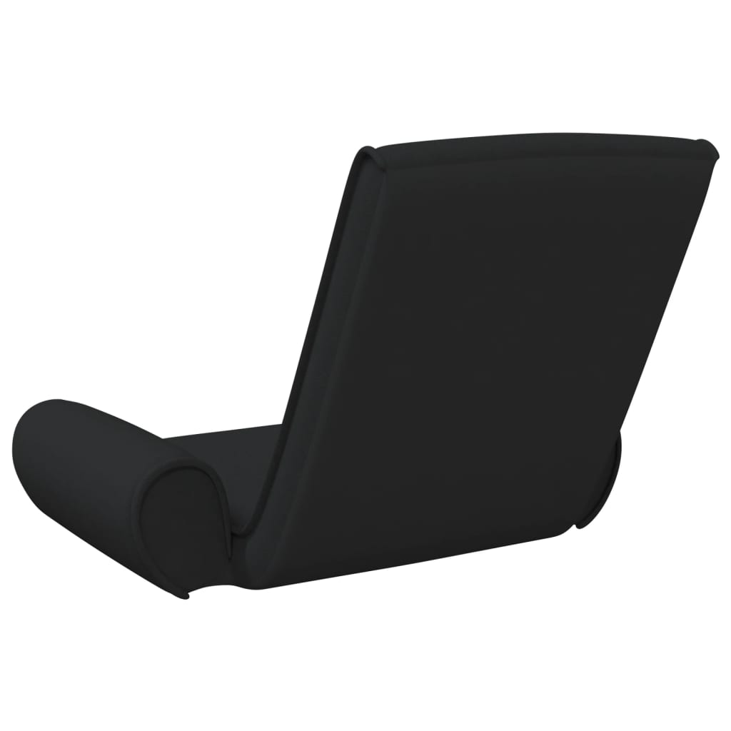 Folding Floor Chair Black Fabric