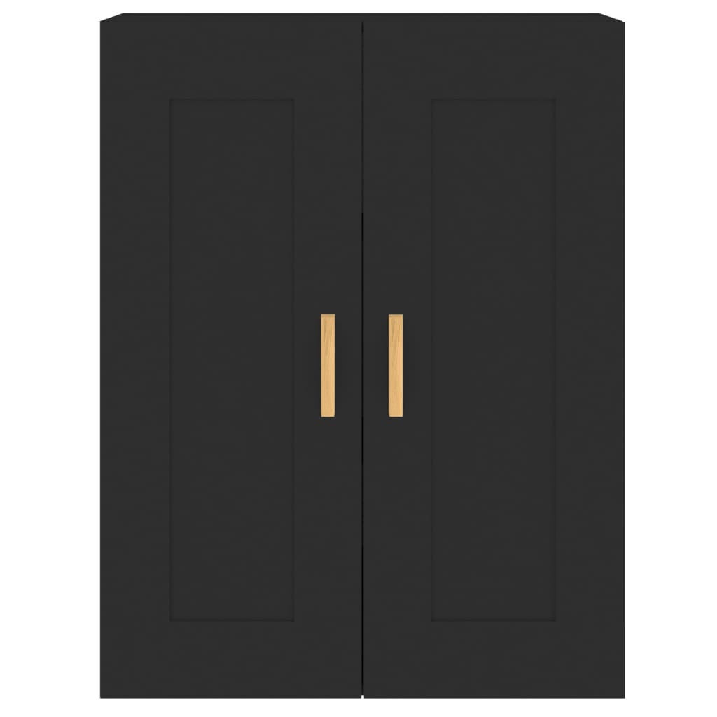 Wall Mounted Cabinets 2 pcs Black Engineered Wood