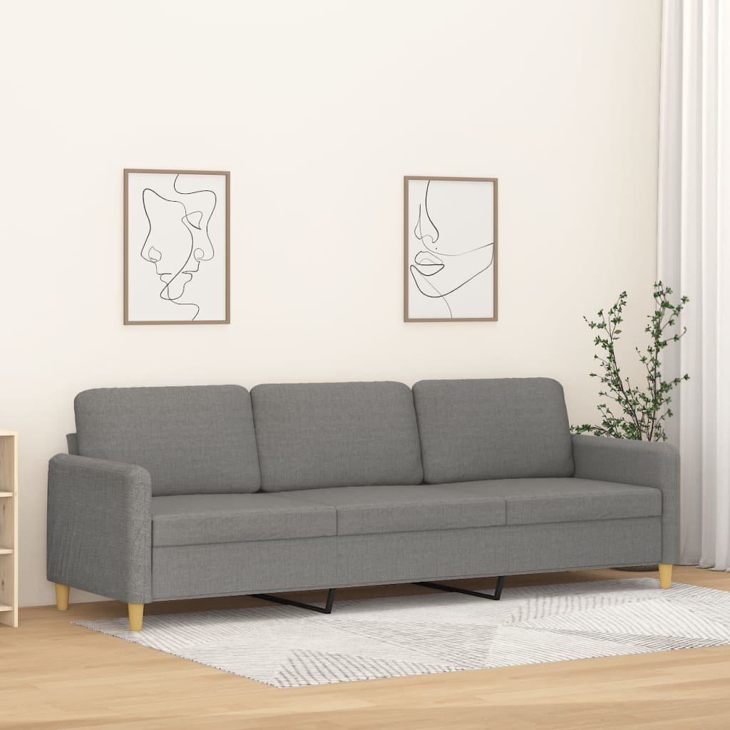 3-Seater Sofa Light Gray 82.7" Fabric