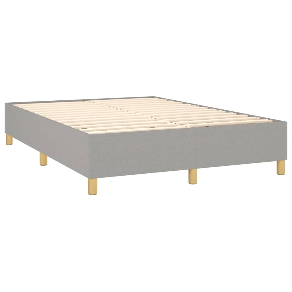 Box Spring Bed with Mattress Light Gray 53.9"x74.8" Full Fabric