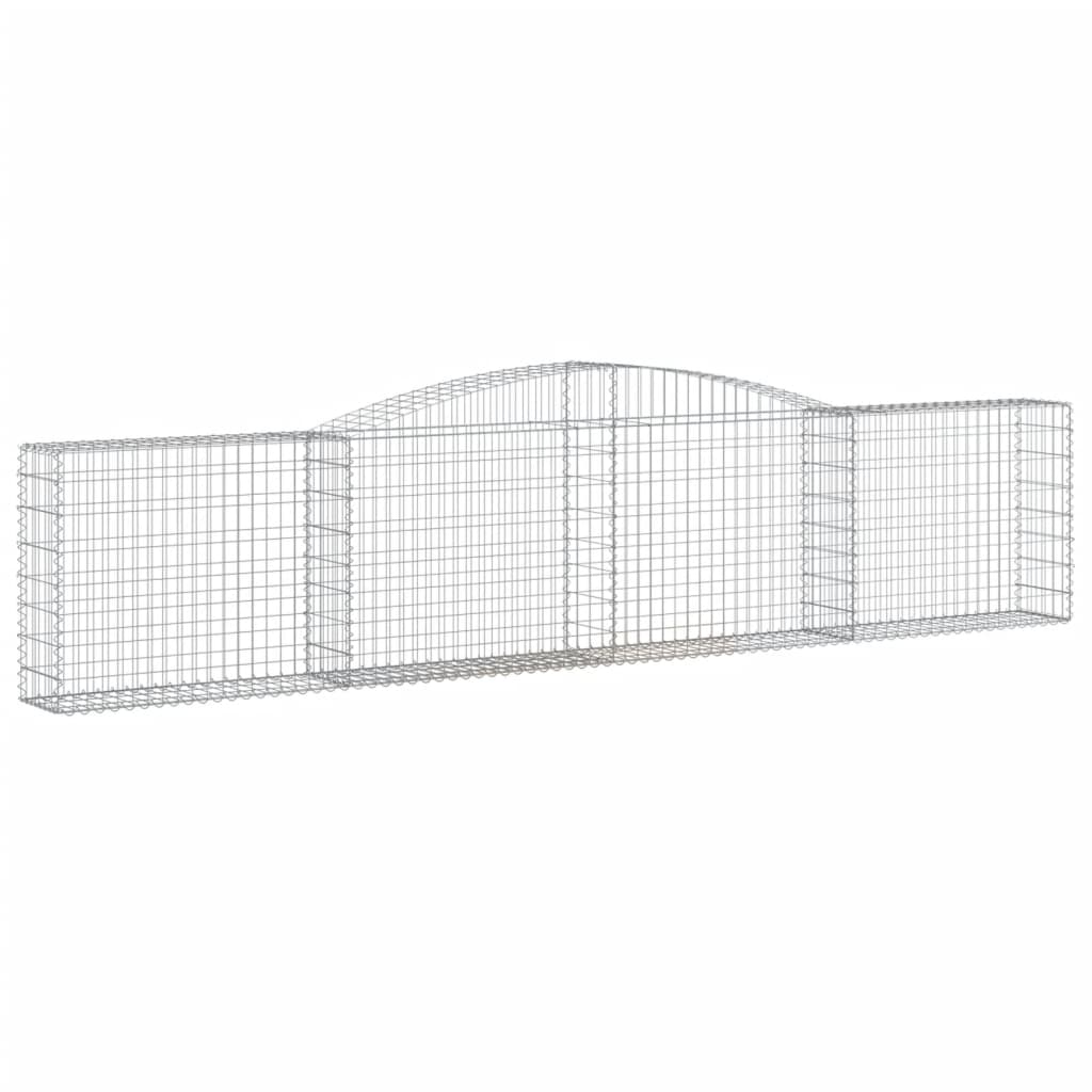 Arched Gabion Baskets 15 pcs 157.5"x11.8"x31.5"/39.4" Galvanized Iron