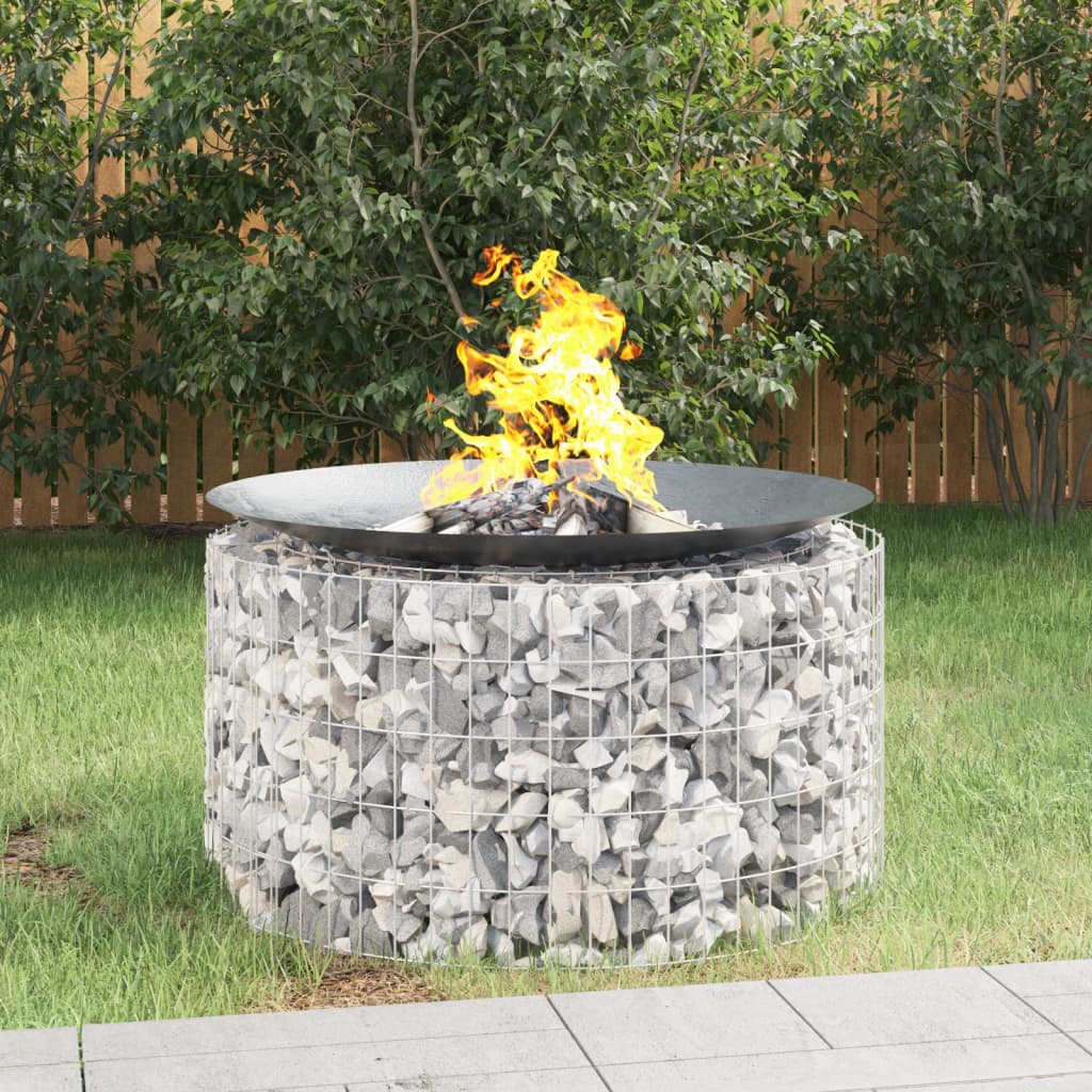 Gabion Fire Pit Ø 39.4" Galvanized Iron