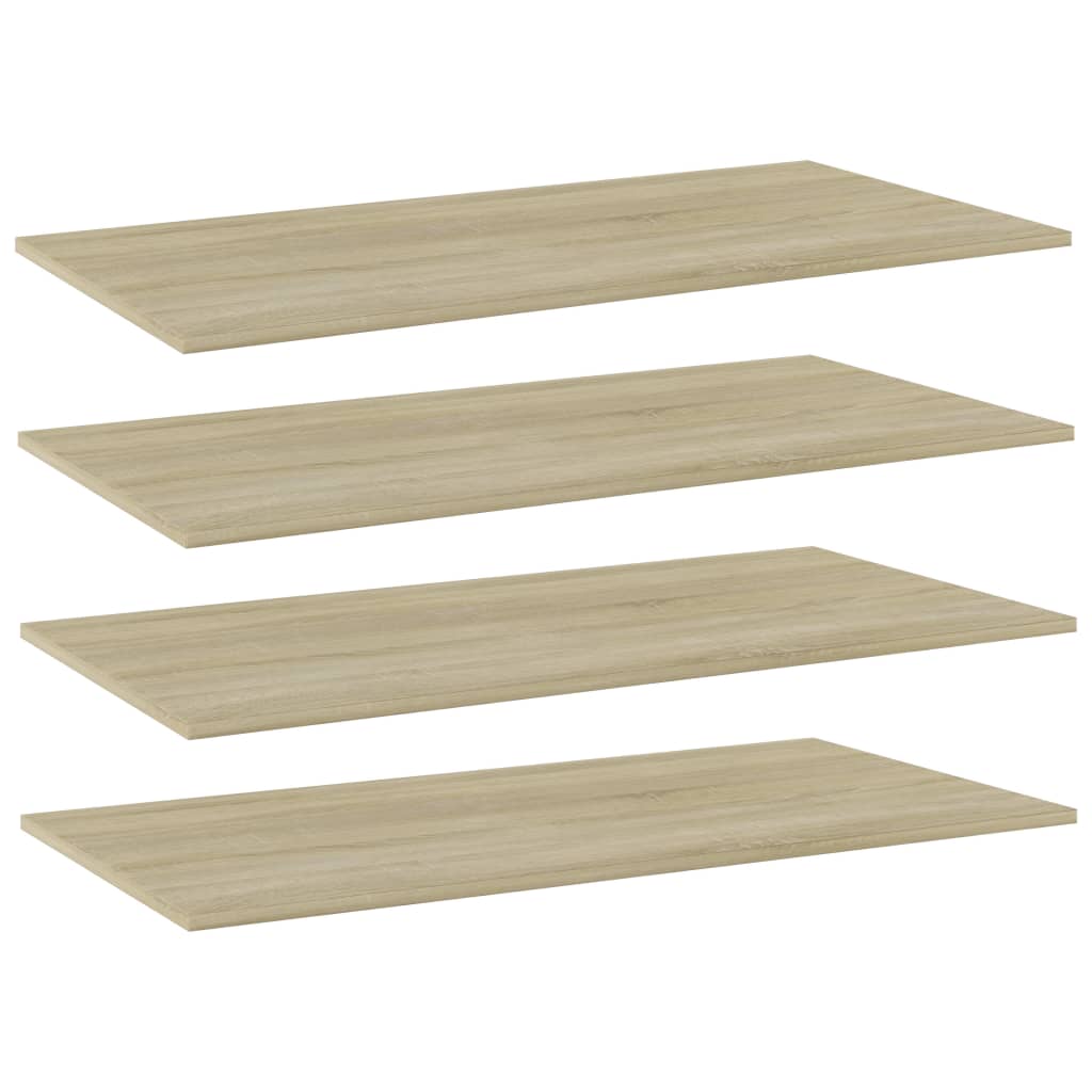 Bookshelf Boards 4 pcs Sonoma Oak 31.5"x11.8"x0.6" Engineered Wood