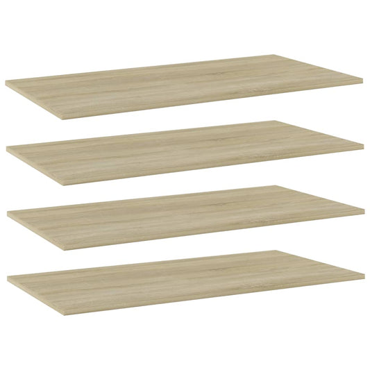 Bookshelf Boards 4 pcs Sonoma Oak 31.5"x11.8"x0.6" Engineered Wood