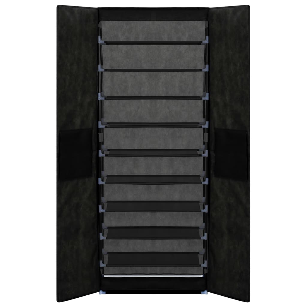 Shoe Cabinet Black 23.6"x11.8"x65.4" Fabric