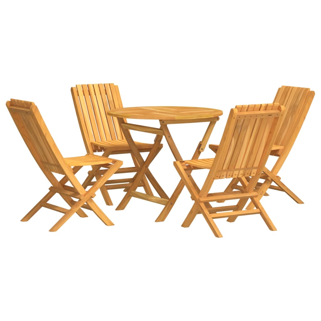 5 Piece Patio Dining Set Solid Wood Teak