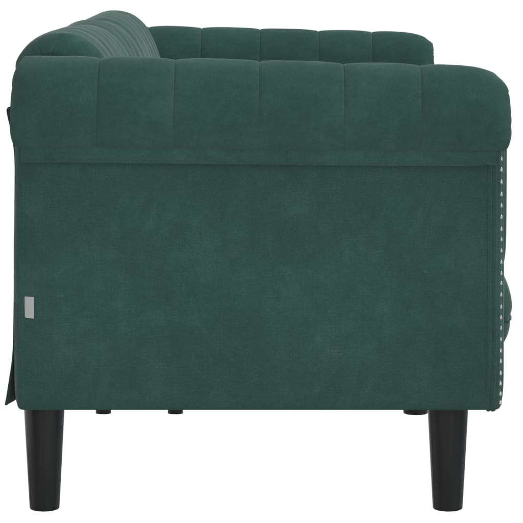 Sofa 3-Seater Dark Green Velvet