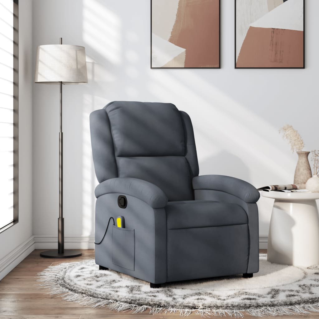 Massage Recliner Chair Black Velvet