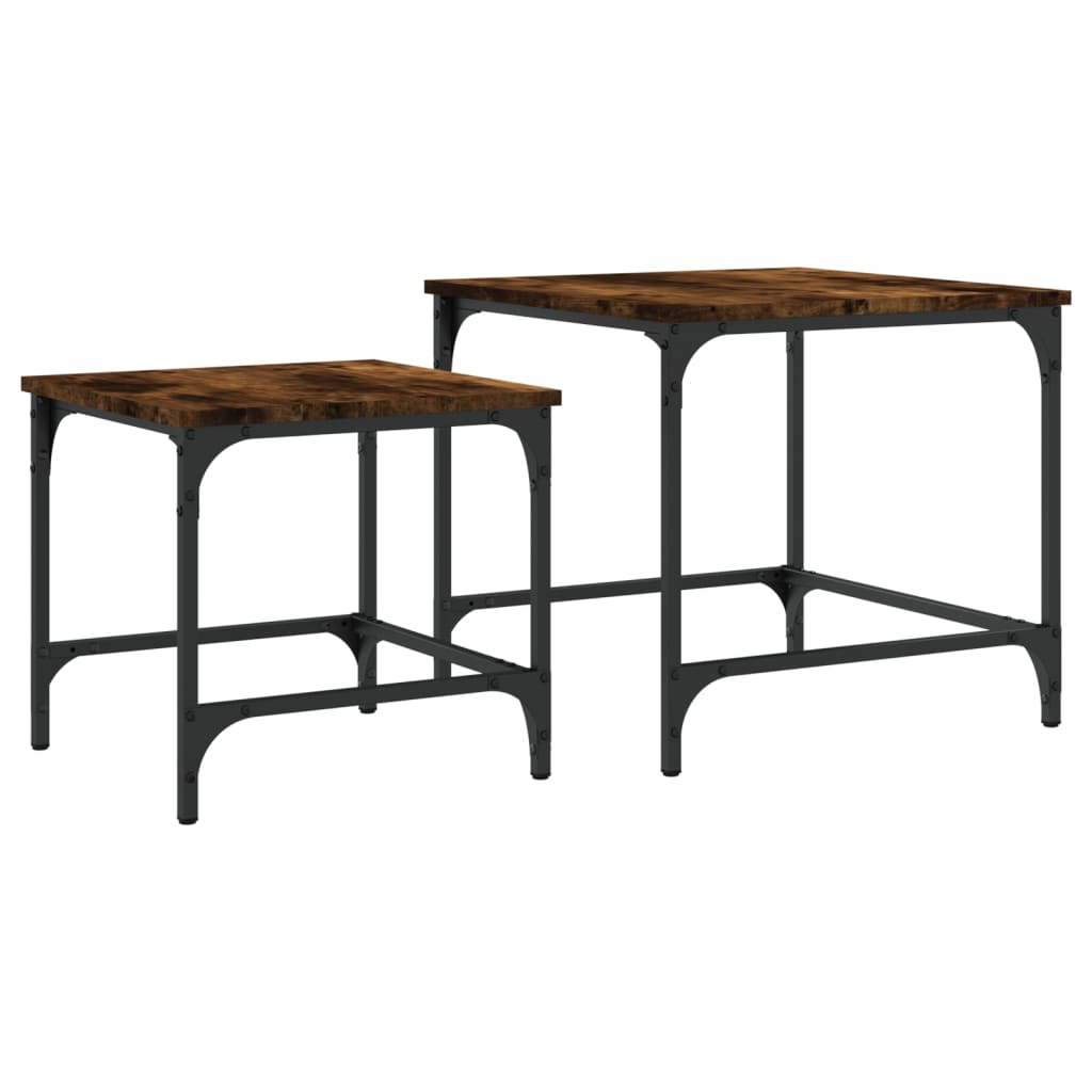 Nesting Coffee Tables 2 pcs Smoked Oak Engineered Wood