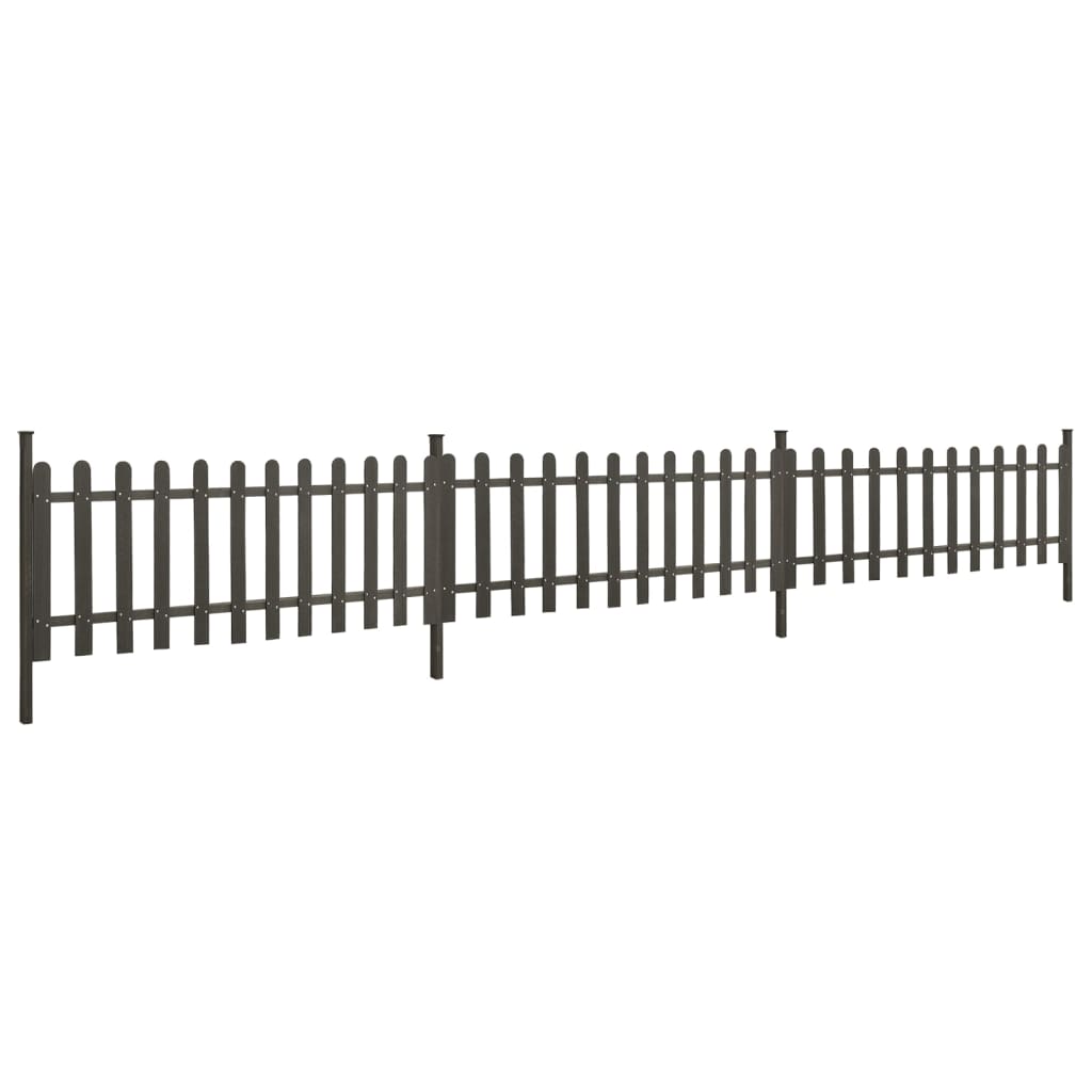 Picket Fence with Posts 3 pcs WPC 241.7"x31.5"