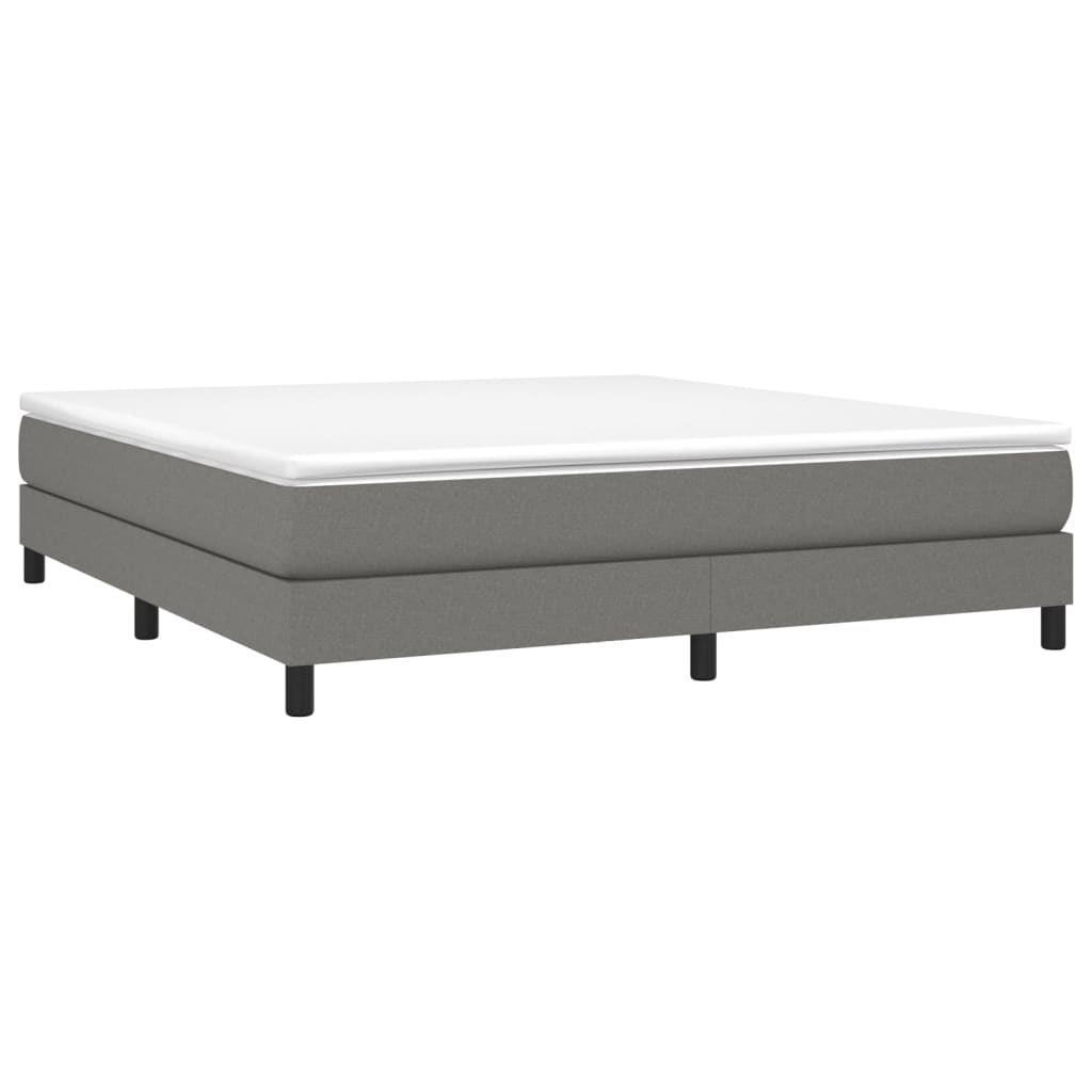 Bed Frame without Mattress Dark Gray King Fabric (US Only)