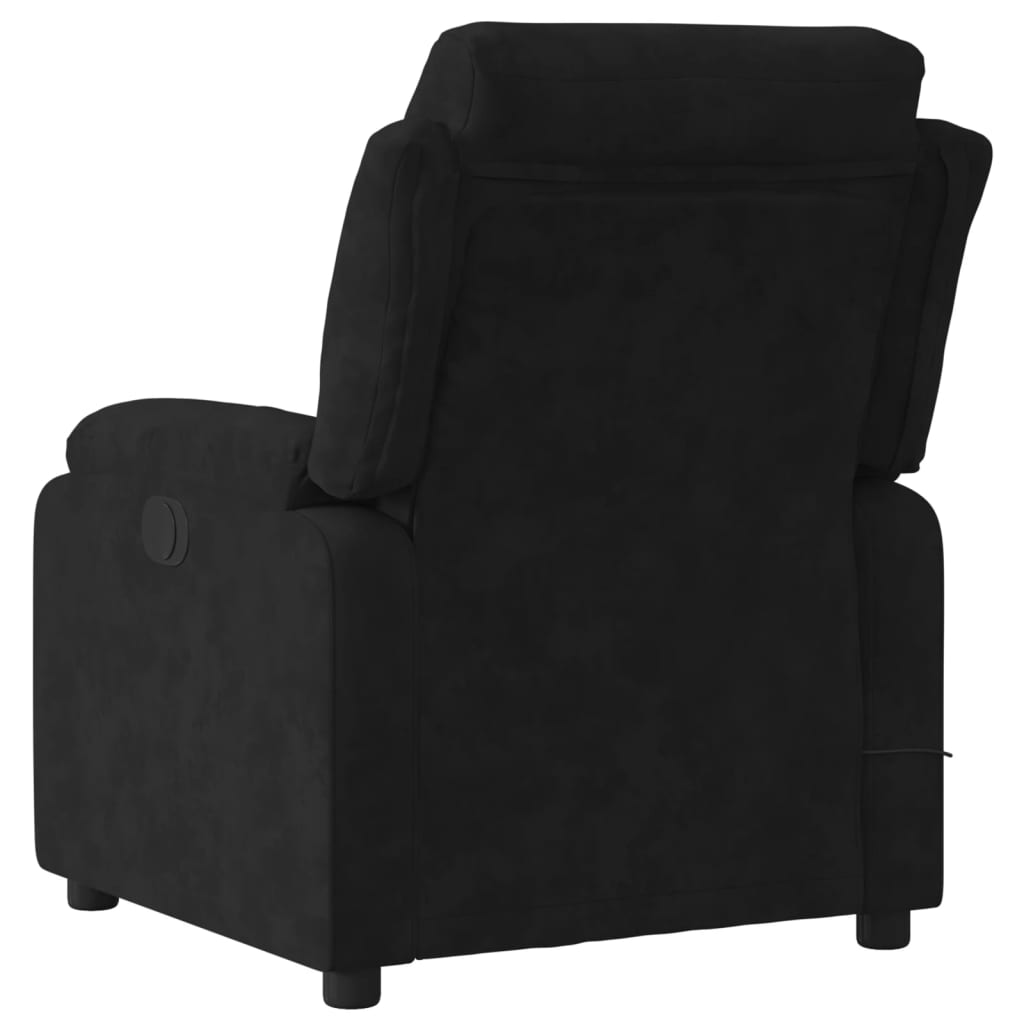 Electric Massage Recliner Chair Black Velvet