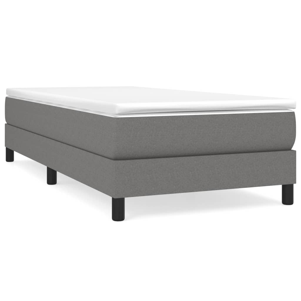 Bed Frame Dark Gray 39.4"x74.8" Twin Fabric