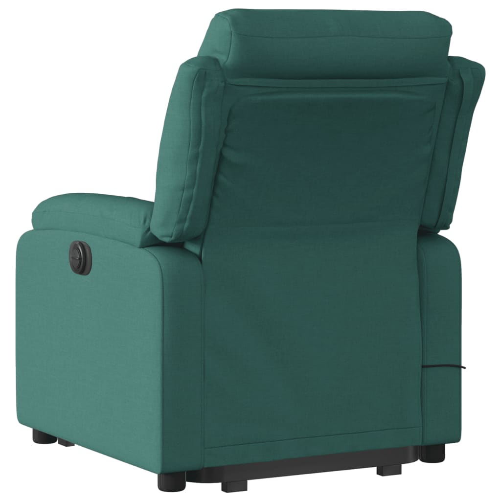 Electric Stand up Massage Recliner Chair Dark Green Fabric