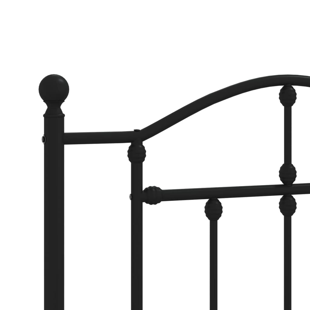 Metal Bed Frame without Mattress with Footboard Black 39.4"x78.7"