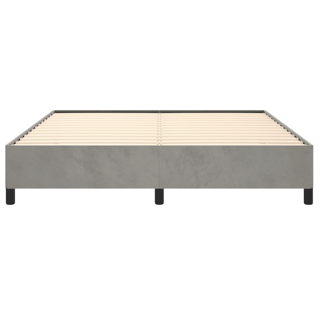 Bed Frame without Mattress Light Gray 59.8"x79.9" Queen Velvet