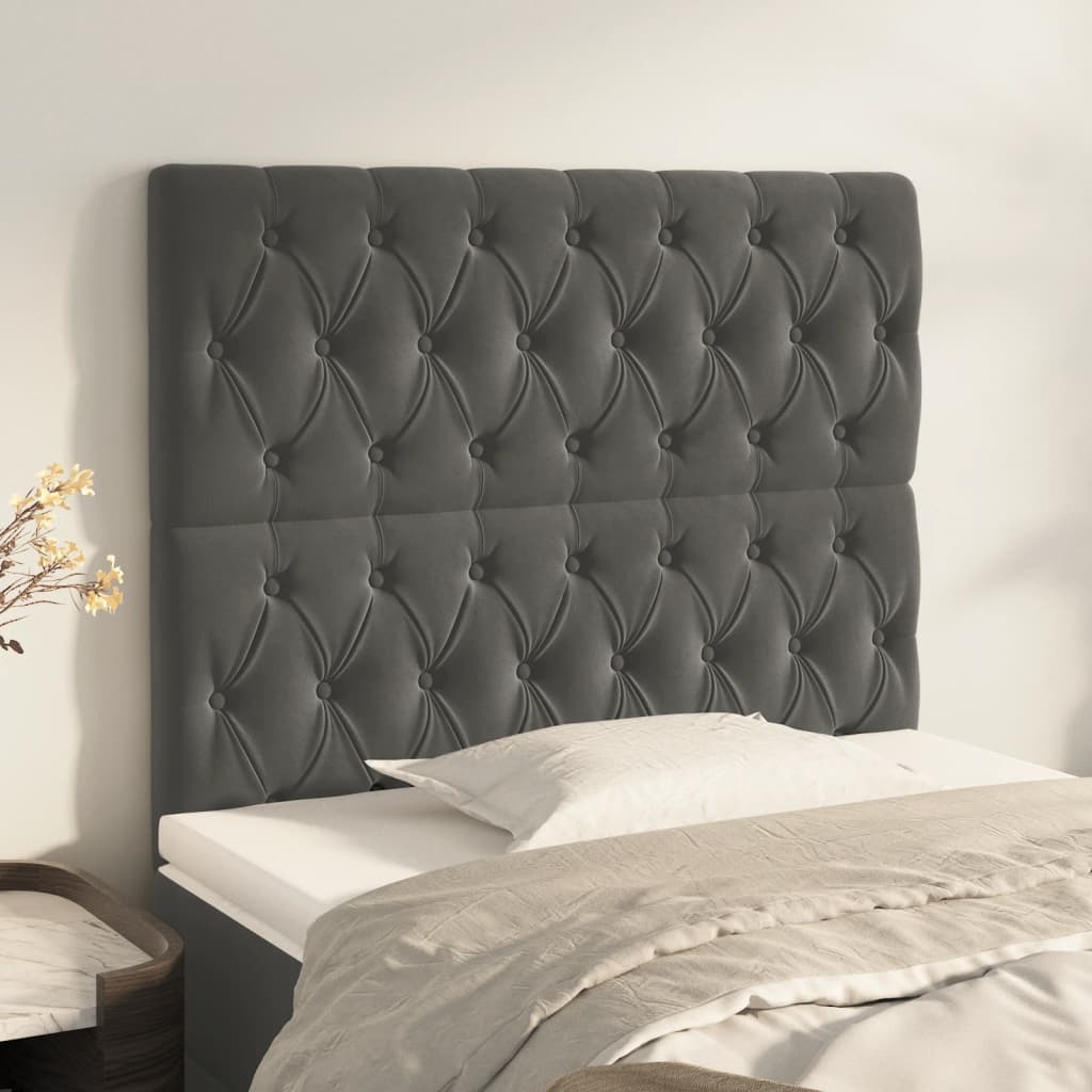 Headboards 2 pcs Dark Gray 39.4"x2.8"x30.7"/34.6" Velvet