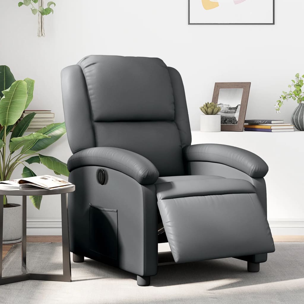 Recliner Chair Black Faux Leather