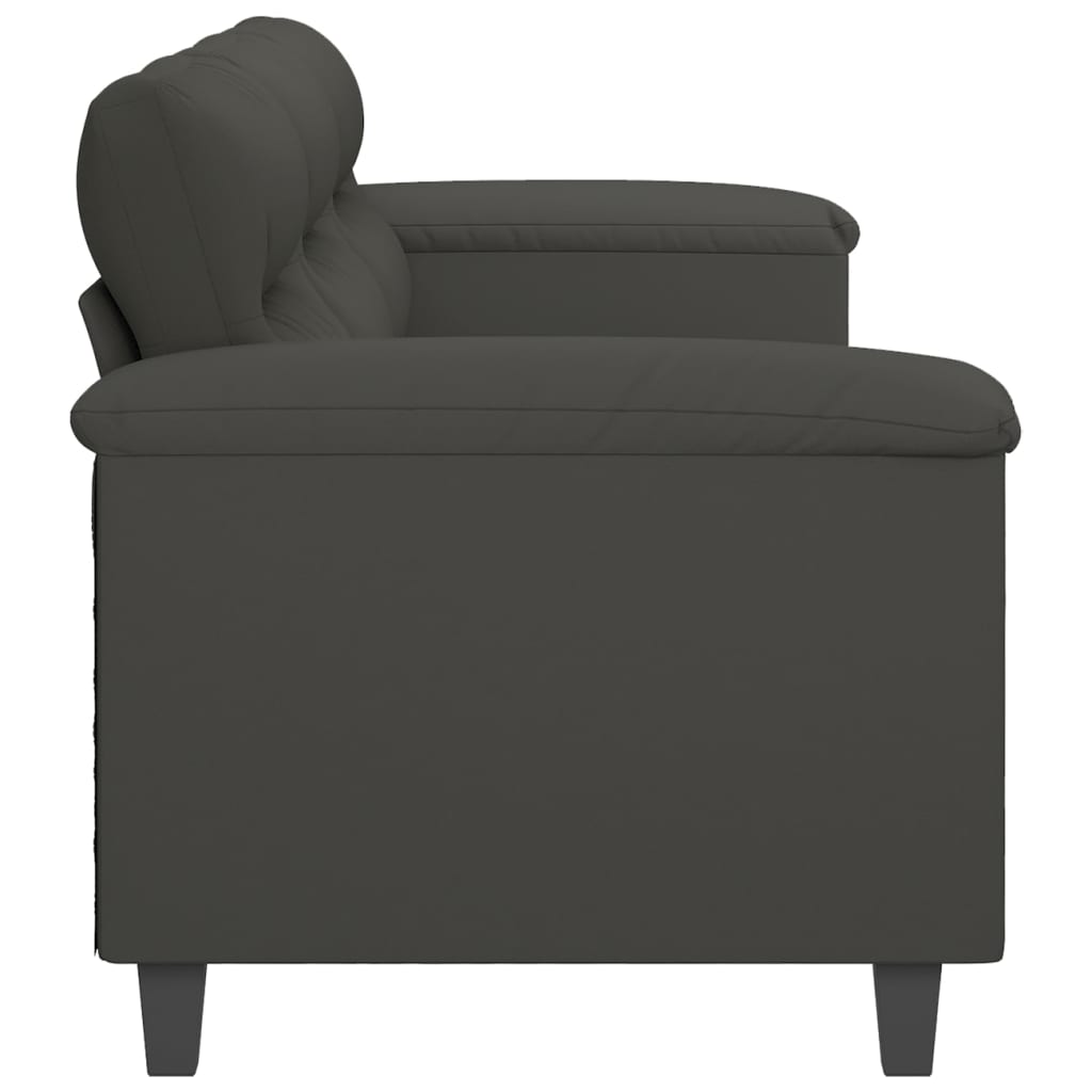 3-Seater Sofa Dark Gray 82.7" Microfiber Fabric