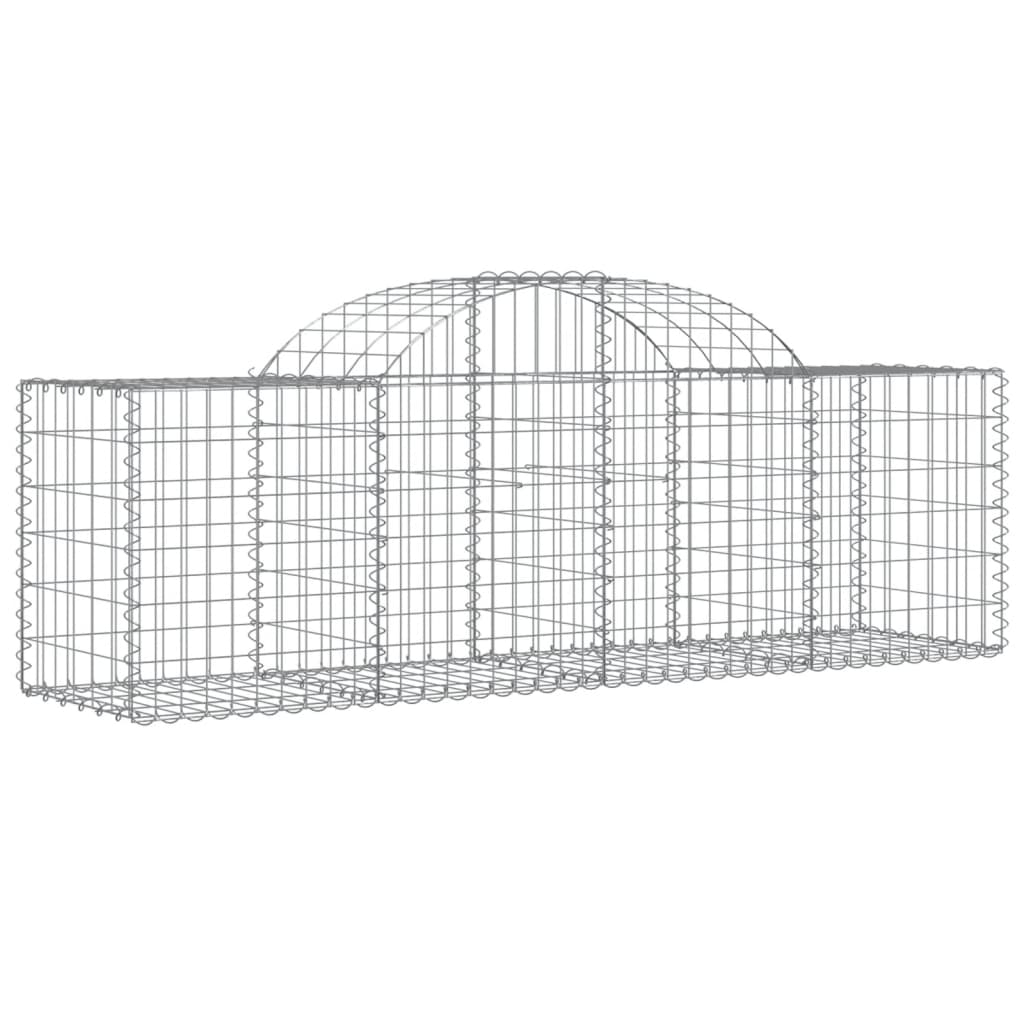 Arched Gabion Baskets 4 pcs 78.7"x19.7"x23.6"/31.5" Galvanized Iron