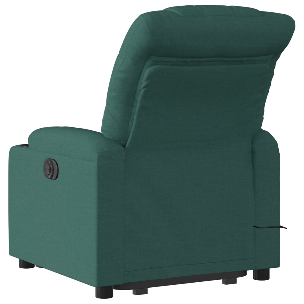 Stand up Massage Recliner Chair Dark Green Fabric