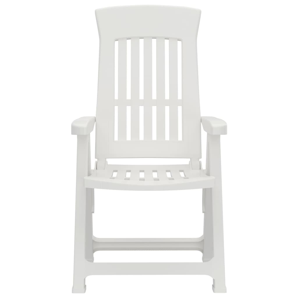 Patio Reclining Chairs 2 pcs White PP