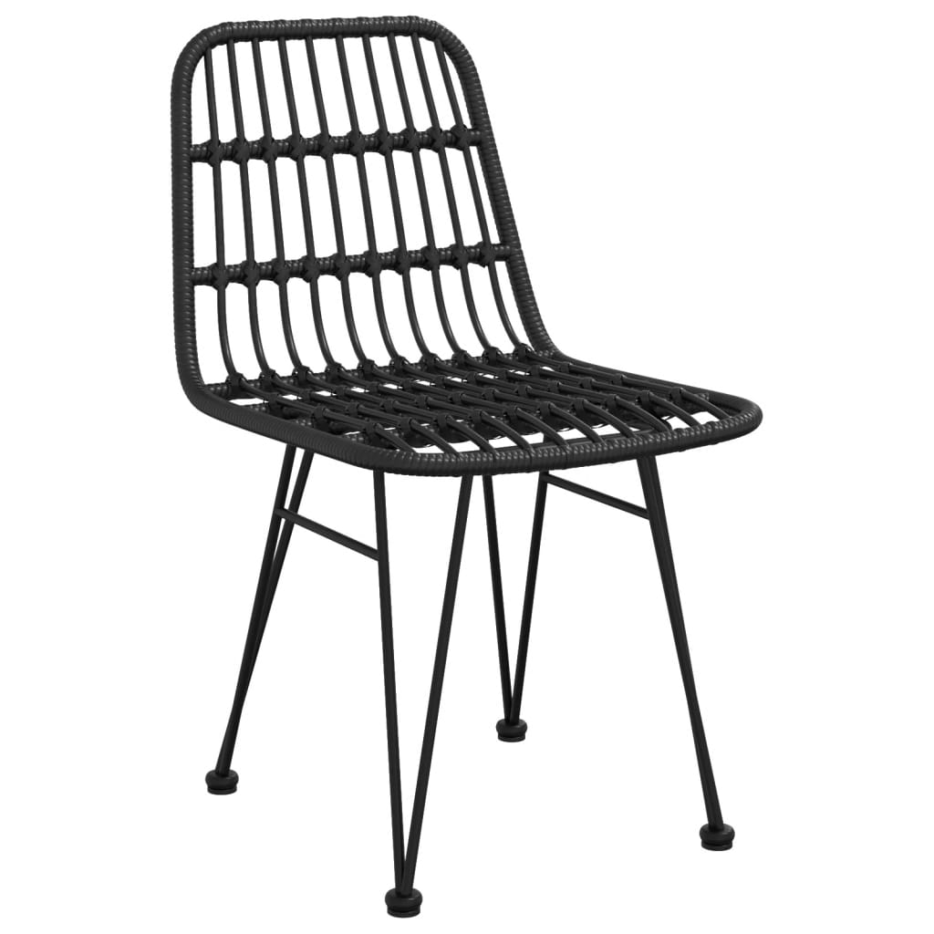 Patio Chairs 2 pcs Black 18.9"x24.4"x33.1" PE Rattan