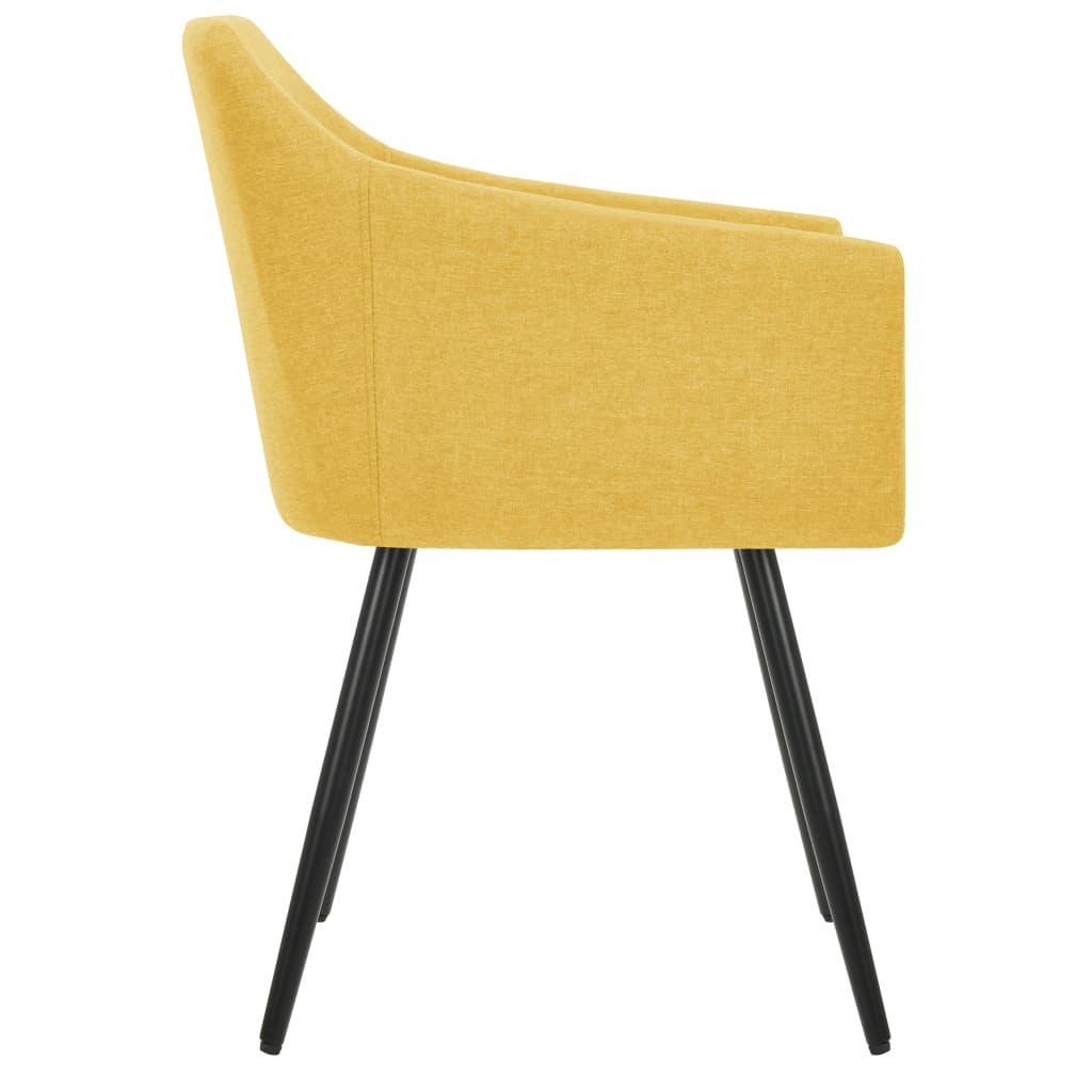 Dining Chairs 4 pcs Yellow Fabric